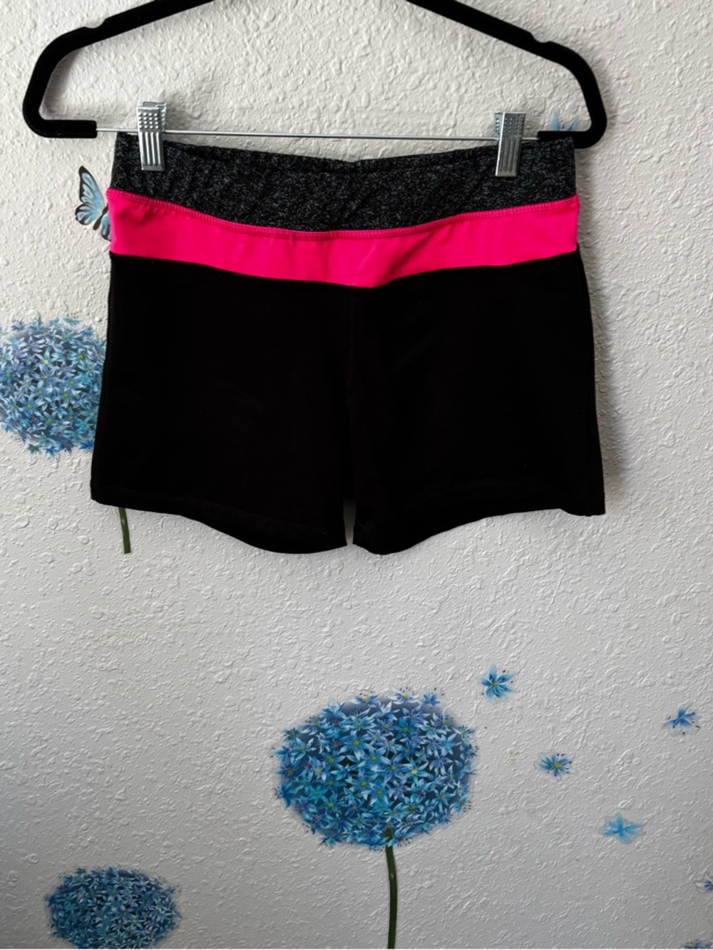 Women’s Bike Athletic Shorts with Pink Waistband